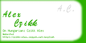 alex czikk business card